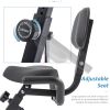 Folding Exercise Bike, Fitness Upright and Recumbent X-Bike with 10-Level Adjustable Resistance, Arm Bands and Backrest - as Pic