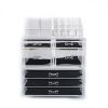 Plastic Cosmetics Storage Rack 4 Small Drawers and 3 Larger Drawers Transparent--YS - as picture