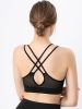 Breathable Mesh Wire-free Sports Bra, Stretchy High Impact Yoga Fitness Gym Cropped Top, Women's Activewear - Skin Tone - M