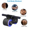 Automatic Rebound Abdominal Wheel Anti-slip AB Roller Wheel with Kneel Pad Phone Holder Home Gym Abdominal Exerciser for Men Women - Blue