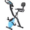 Folding Exercise Bike, Fitness Upright and Recumbent X-Bike with 10-Level Adjustable Resistance, Arm Bands and Backrest - as Pic