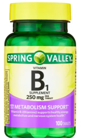 Spring Valley Vitamin B1 Tablets Dietary Supplement; 250 mg; 100 Count